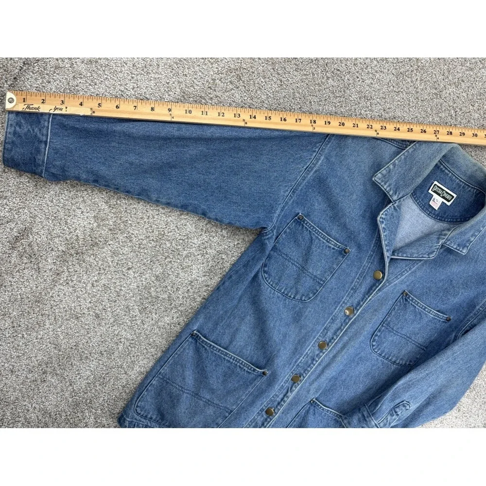 Vinatge Gotcha Covered Denim Chore Jacket Womens S Blue 100% Cotton USA Made 90s